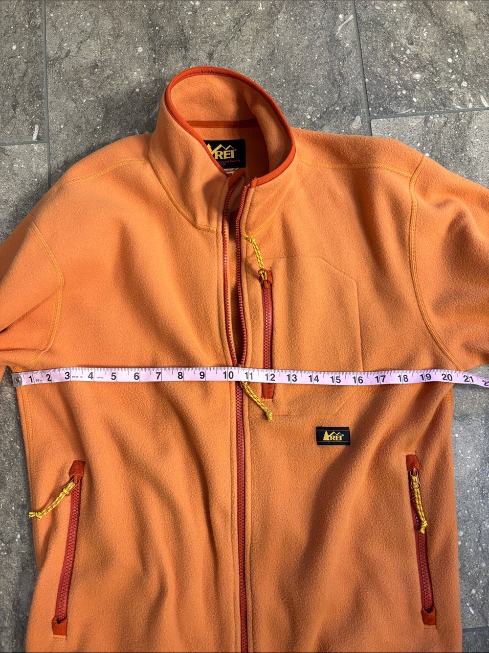 REI Cooperative Polartec Fleece retro full zip, orange, M - Picture 6 of 11